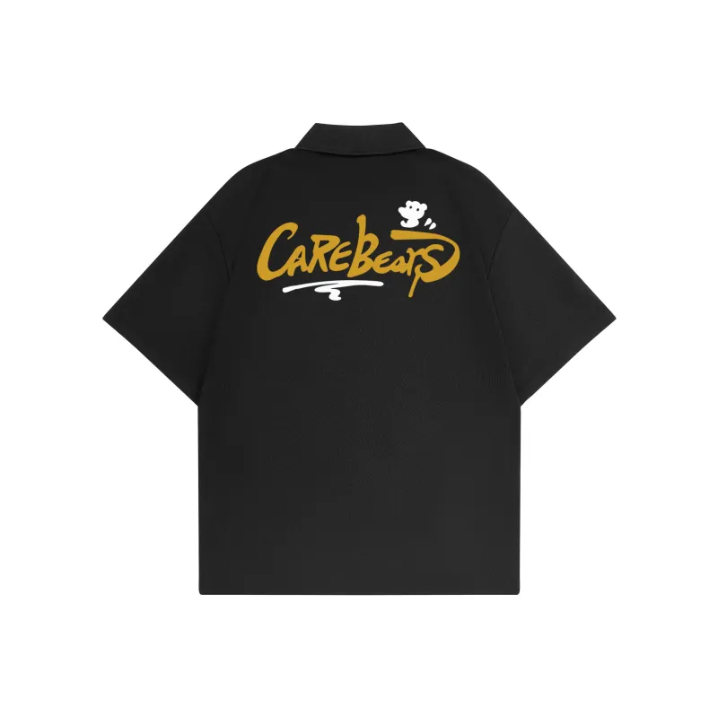 CAREBEARS Polo Shirt Unisex Black Print Red-2