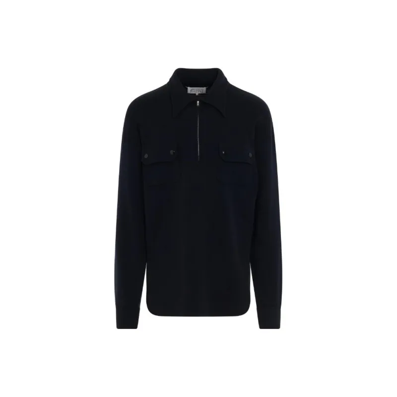 Maison Margiela Polo Shirts Men Dark Blue-0
