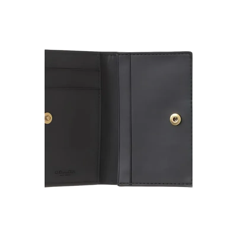 COACH Card Case Polished Pebble Leather Business Card Holder Mini Women's Black-3