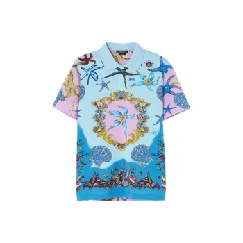 VERSACE Polo Shirts Men Blue