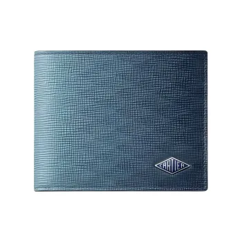 CARTIER Grained Calfskin Wallet Unisex Dark Blue