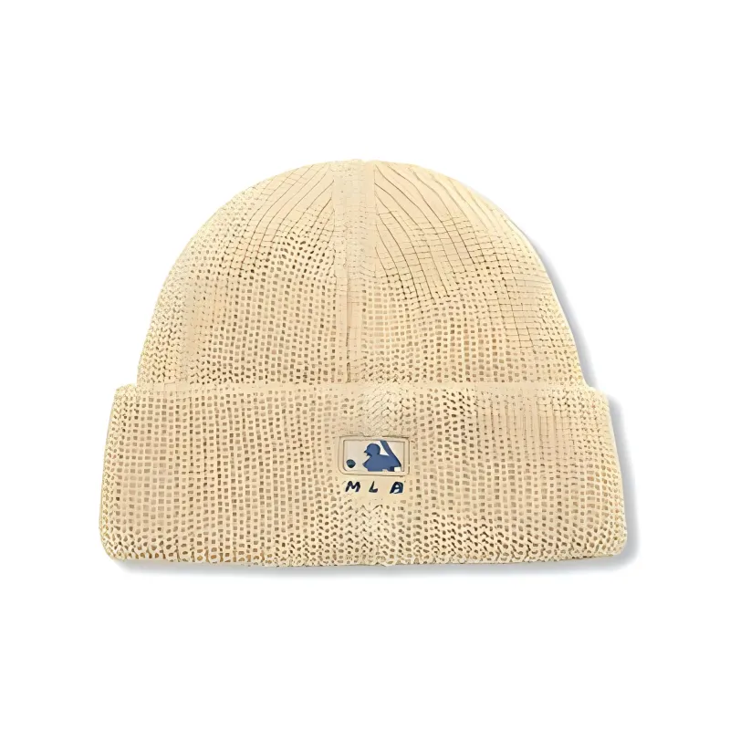 MLB Acrylic Beanies Unisex Beige Yellow-1