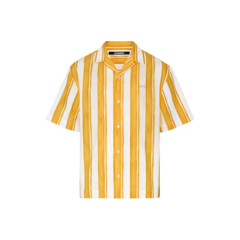 Jacquemus Logo embroidered Striped Shirt-0