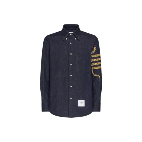 THOM BROWNE 4 Bar snake Denim Shirt