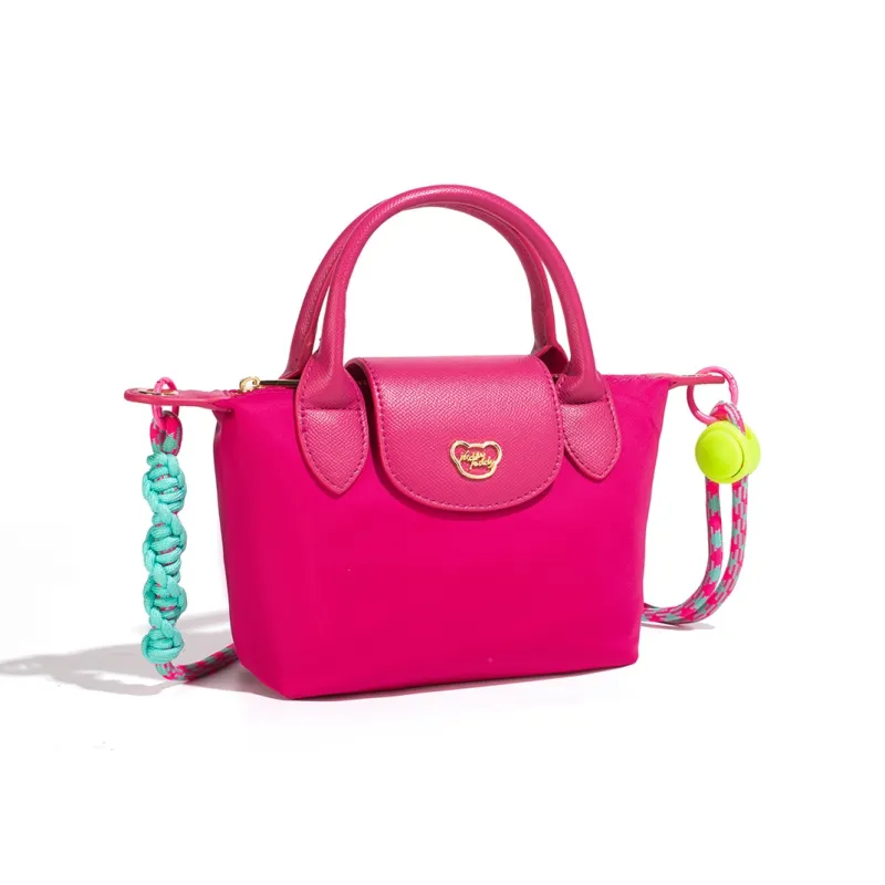 NOISY TEDDY Nylon Dumpling Bag Handbag Regular Women's Pink/Blue/Rose Red/Purple-13