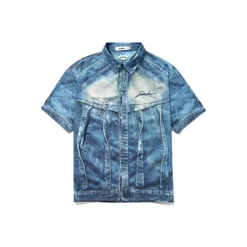 Guuka Short Sleeved Shirt Men's Denim Blue