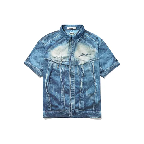 Guuka Short Sleeved Shirt Men's Denim Blue