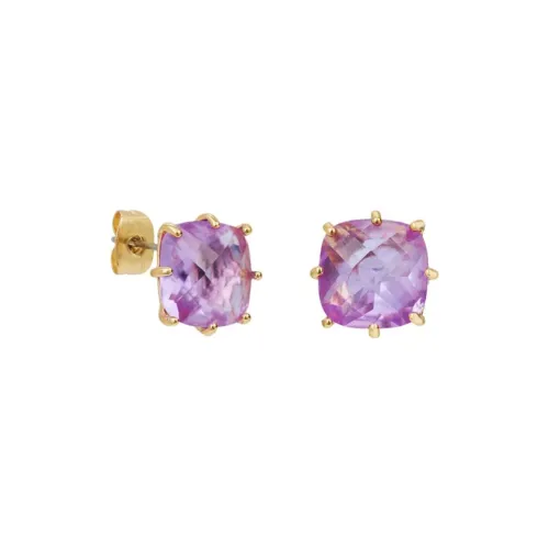 LES NEREIDES Gold Plated Stud Earrings Women's Purple