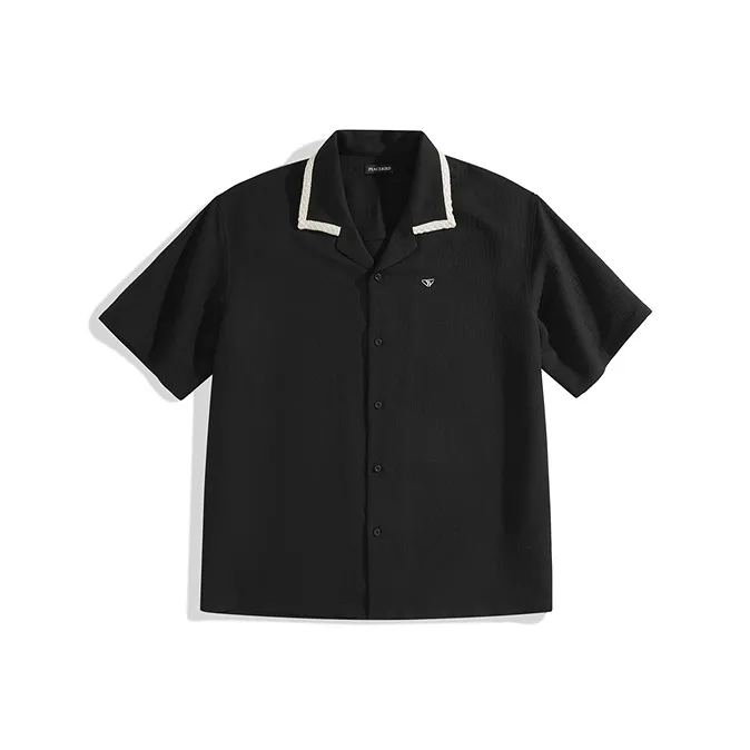 PEACEBIRD MEN Shirts Men Black 1 Loose Fit-0