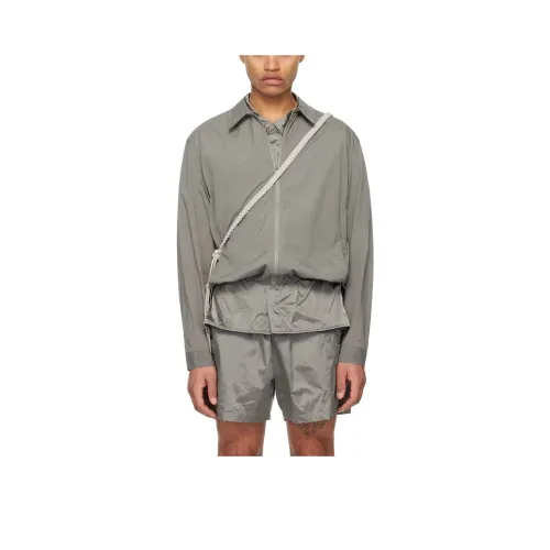 AMOMENTO SS24 Zip-Up Shirt Shirt Men's Gray/Gray
