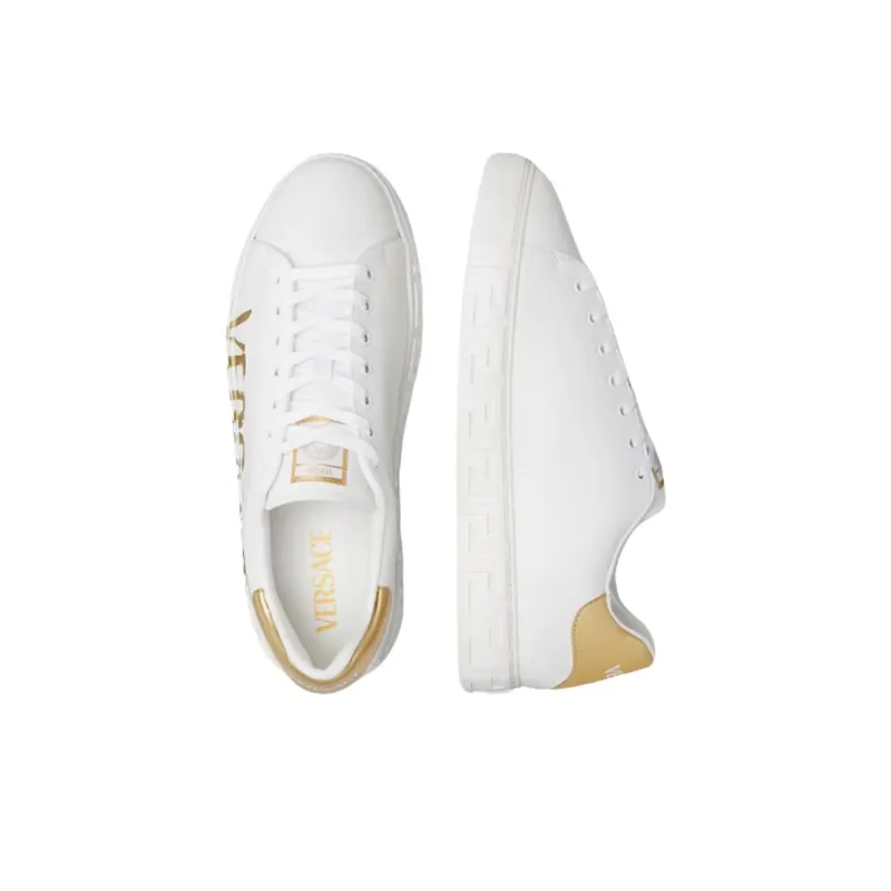 FANSIZHE Greca Low Top Skateboard Shoes Men's White Gold-3