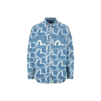 EVISU Shirts Men Denim Blue
