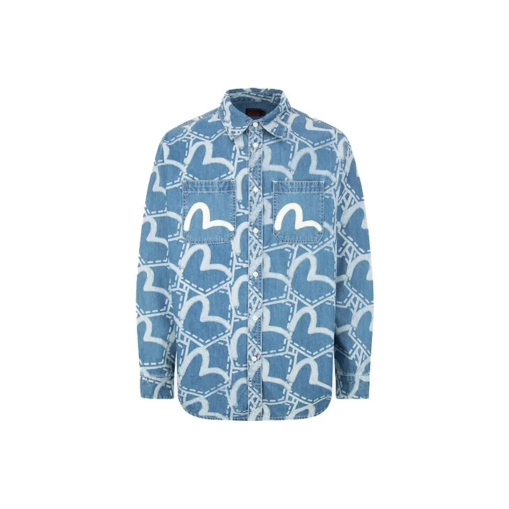 EVISU Shirts Men Denim Blue-0