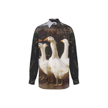 MOSCHINO Animal Printed Long Sleeved Shirt