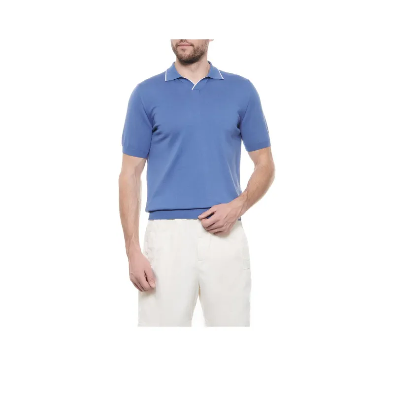 Canali Polo Shirts Men Blue-0