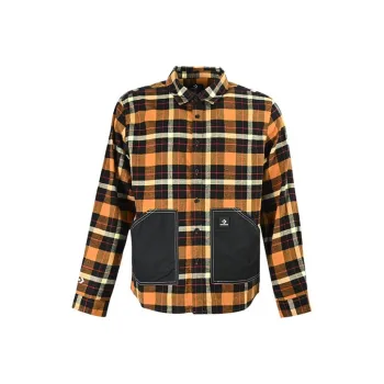 Converse Plaid Patchwork Woven Shirt Unisex Yellow