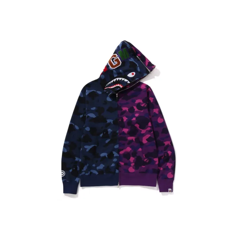 Bape Color Camo Separate Shark Full Zip Hoodie-3