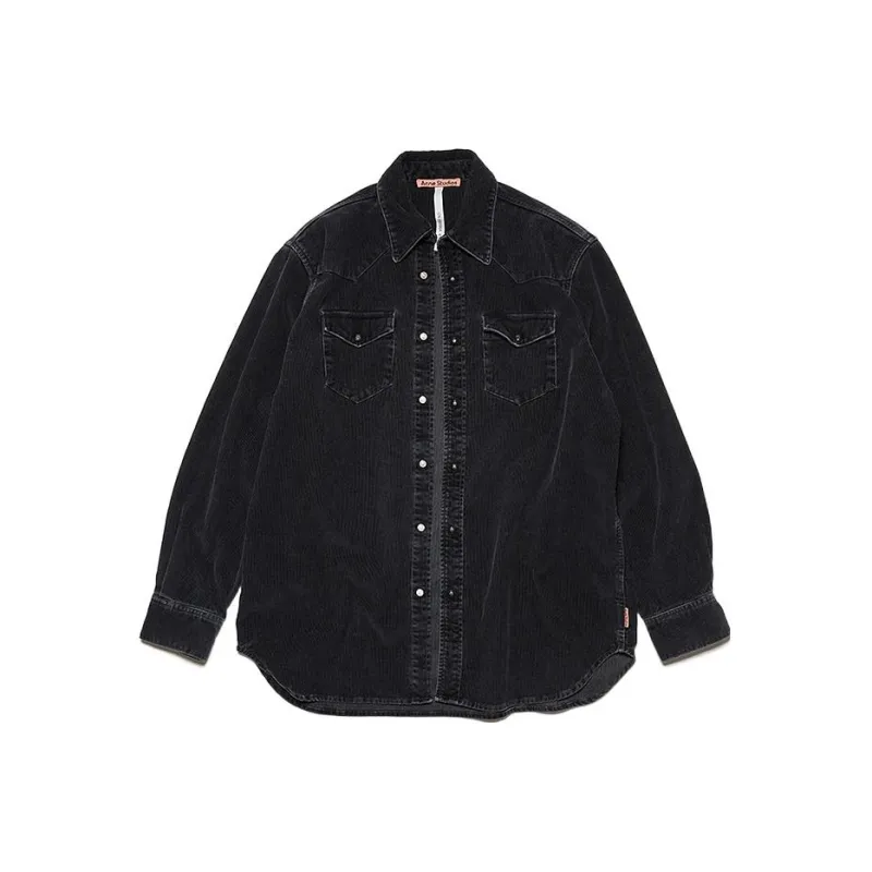Acne Studios Collared Button Up Denim Jacket-0