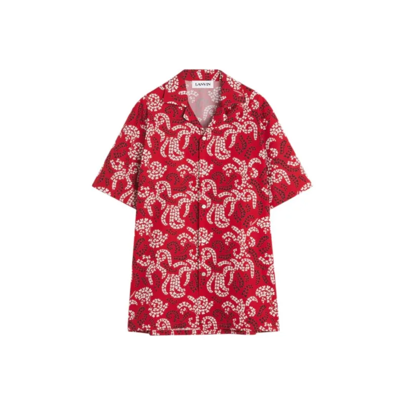 Lanvin Leaf Printed Short Sleeved Shirt-0