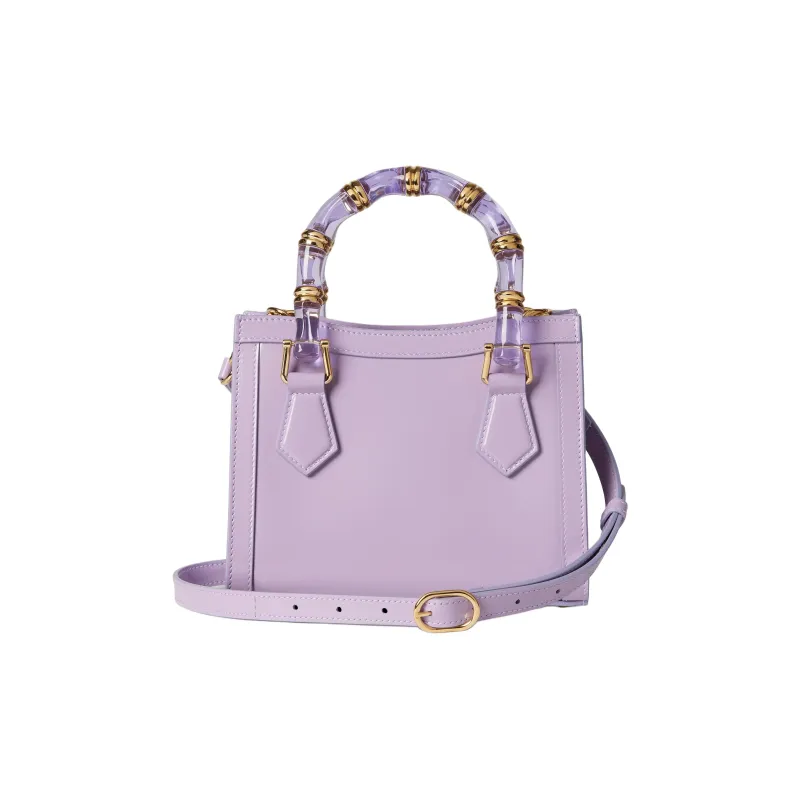 GUCCI Diana Polished Leather Tote Bag, Shopping Bag, Shoulder Bag, Handbag Mini Women's Light Purple-3