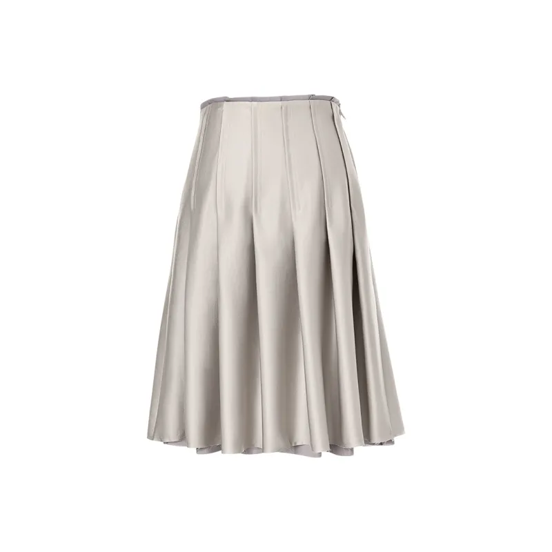 SINBOS Casual Long Skirt Women's Silver Gray-1