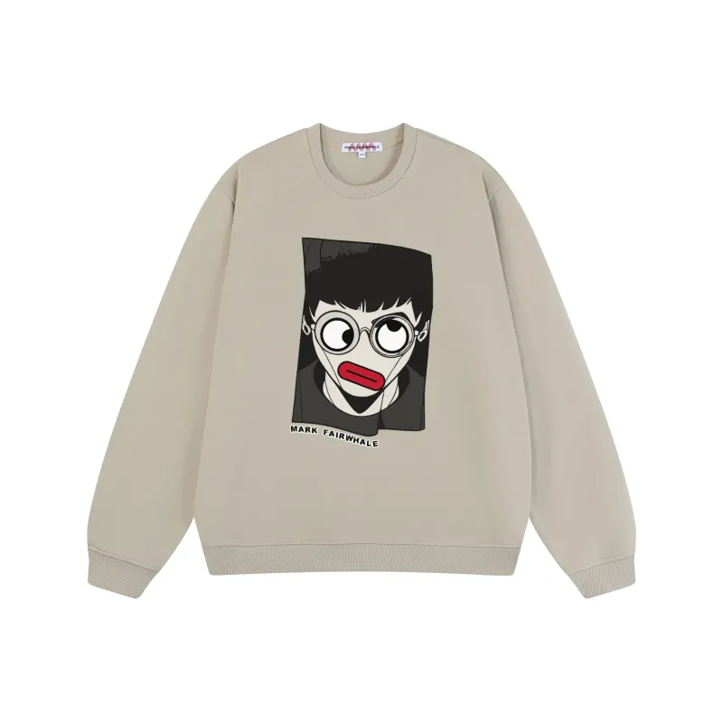 FAIRWHALE Loose Fit Pullover Drop Shoulder Crew Neck Sweatshirt Unisex-9