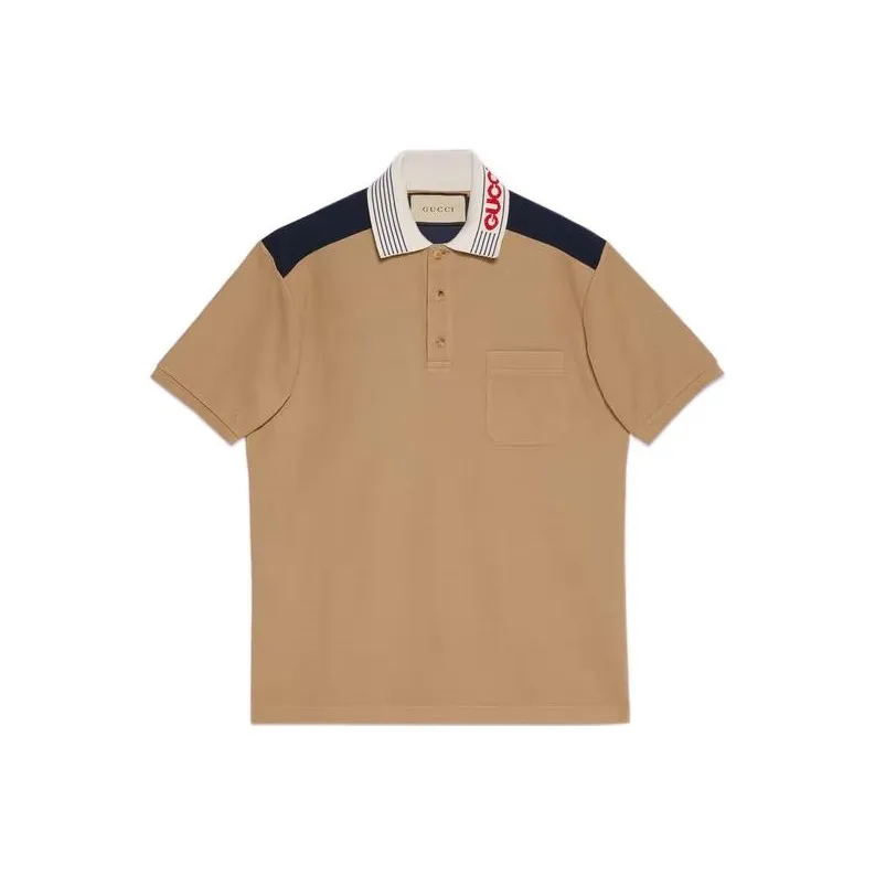 GUCCI Knitted Contrast trim Polo Shirt-0