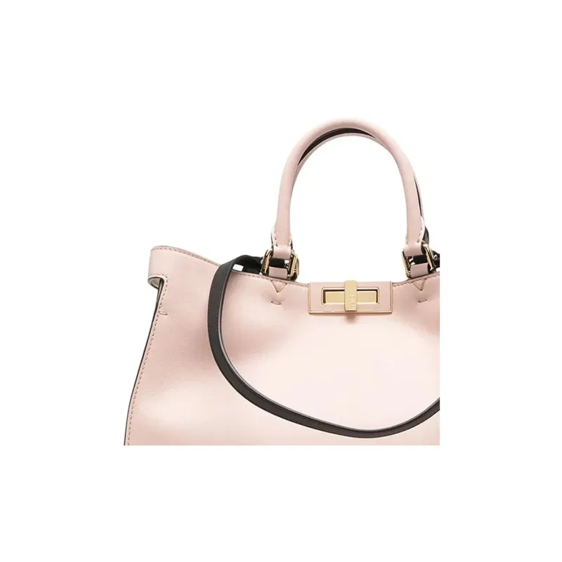 FENDI Cow Leather Tote Bag, Shopping Bag, Shoulder Bag, Handbag Small Size Women's Light Pink-3