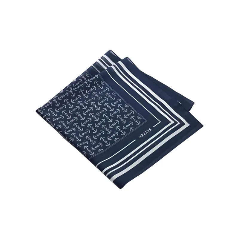 HAZZYS Cotton Knit Scarves Women's Navy Blue-1