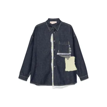 MARNI Raw Knit Denim Shirt