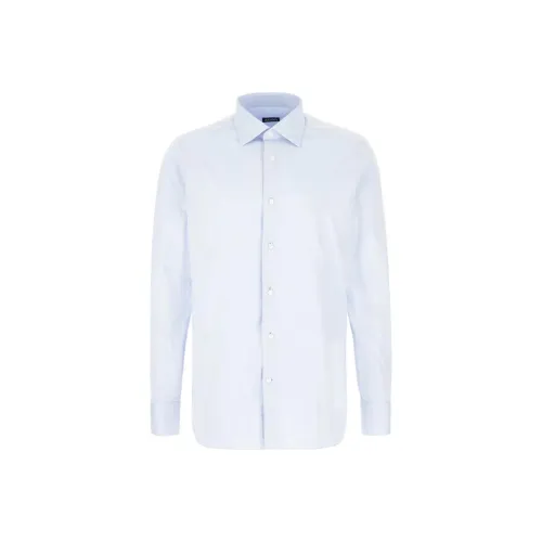 Ermenegildo Zegna Long Sleeved Curved Hem Shirt