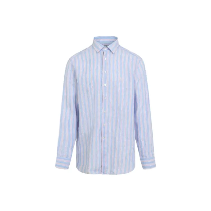 ETRO Striped Curved Hem Shirt-0