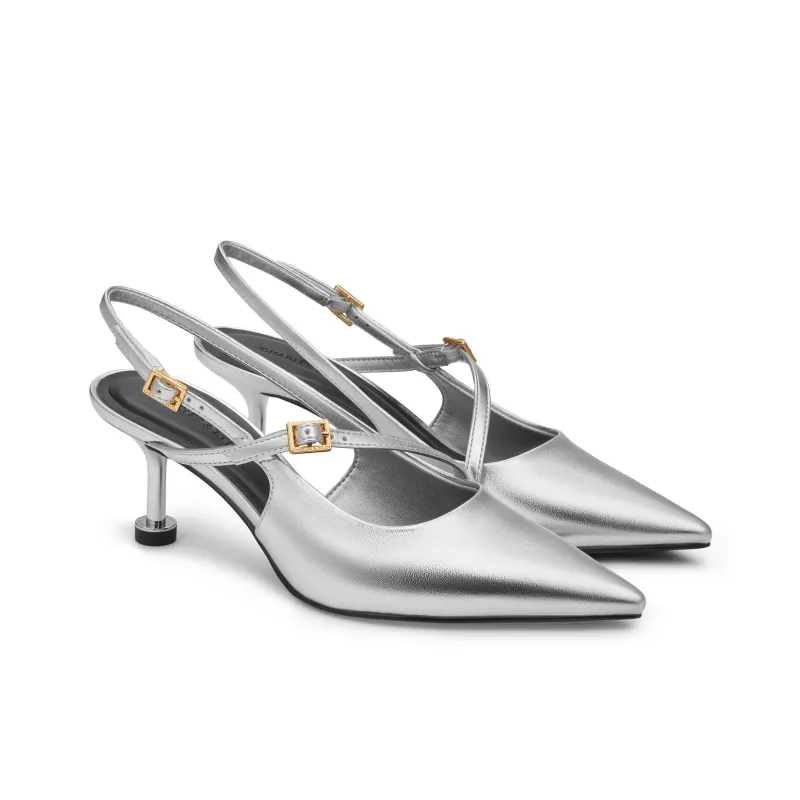 CHARLES&KEITH Small Ck Slim Heel High Heels 6.5cm Women's-5