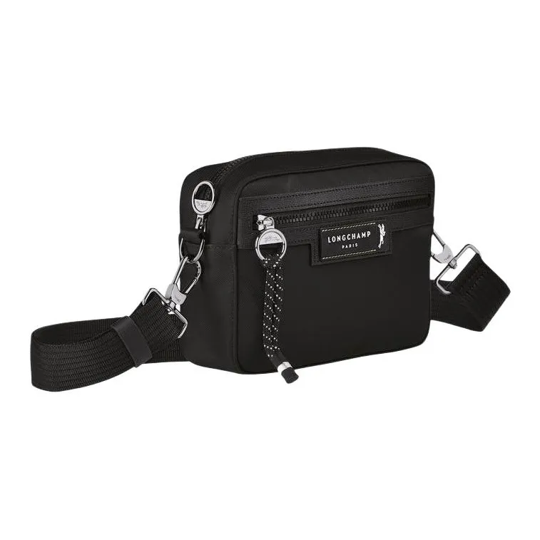 LONGCHAMP Le Pliage Energy Canvas With Cow Leather Small Square Bag Shoulder Bag, Crossbody Bag Men's Black-2