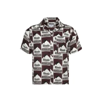 RHUDE Moonlight Bordeaux Silk Shirt