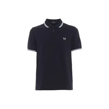 FRED PERRY Stripe Detailed Logo Embroidered Polo Shirt