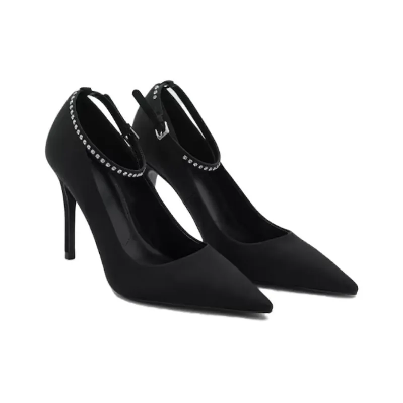 MANGO Slim Heel High Heels 7cm Women's Black-1