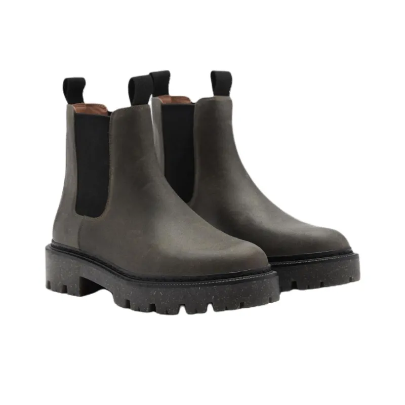 MANGO Short Chelsea Boots Women's Gray-1