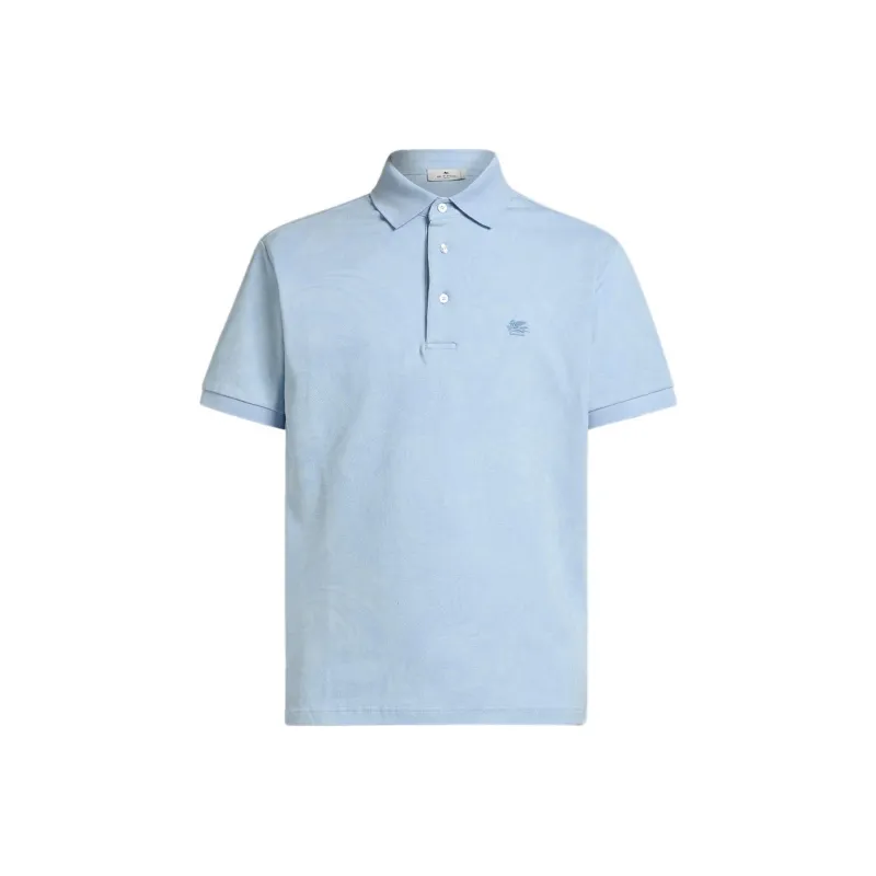 ETRO Pegaso Embroidered Short Sleeved Polo Shirt-0