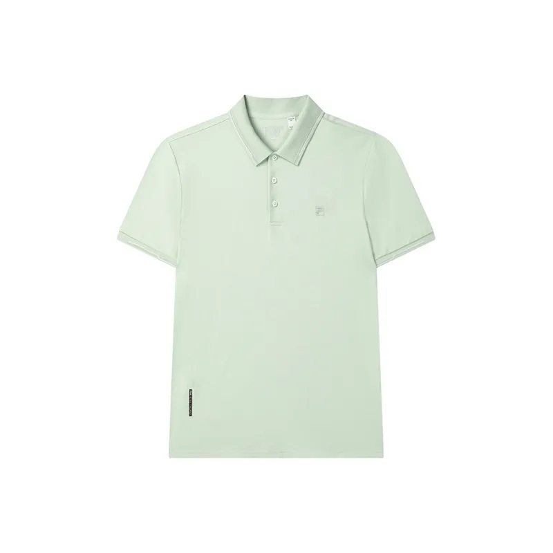 FILA WHITE Polo Shirt Men's Gray Mist Green-0
