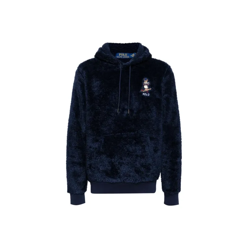Polo Ralph Lauren Logo-appliqué Faux Fur Hoodie-0