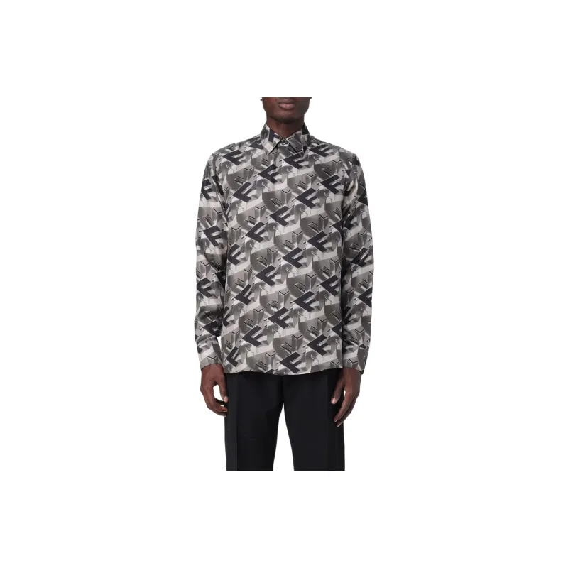 FENDI Monogram-print Silk Shirt-0