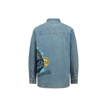 EVISU Shirts Men Denim Blue