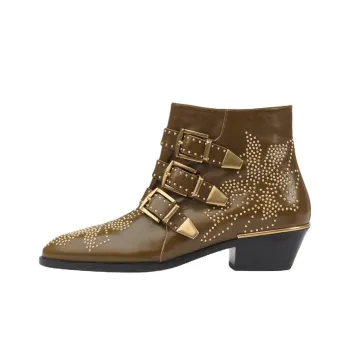 Chloe Susanna Ankle Boots 4cm Women's Dark Khaki