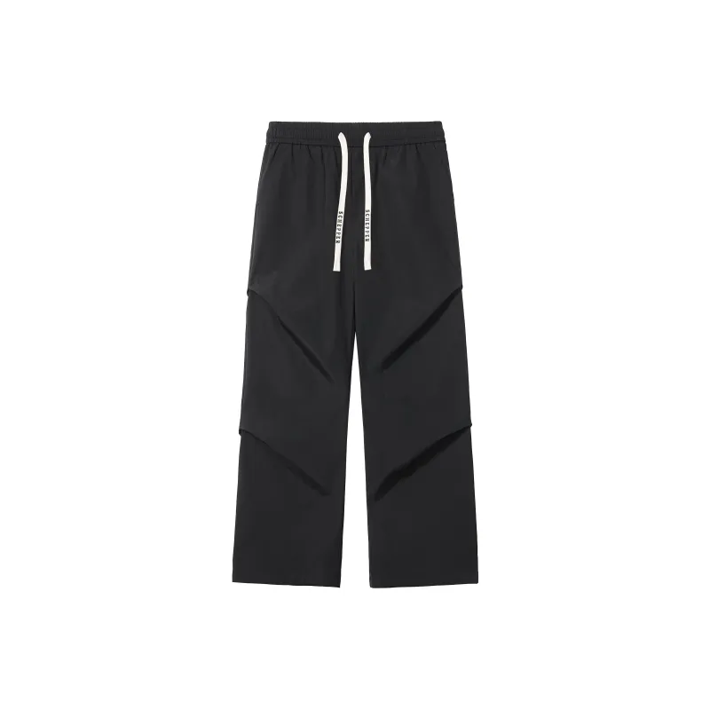 HOKLV Workwear Style Vintage Casual Pants, Wide Leg Straight Fit With A Draping Effect Unisex-20