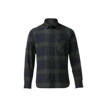 DECATHLON Shirt Men's Dark Green/Blue Black