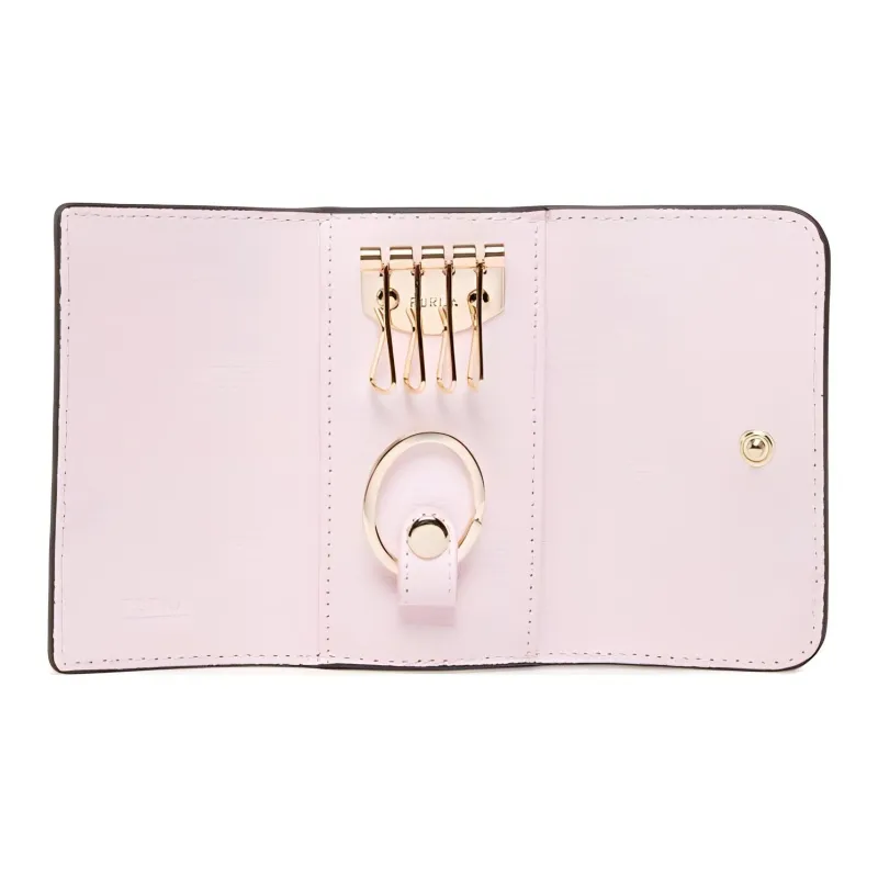 Furla Leather Wallet Key Pouch Small Size Women's Blue-2
