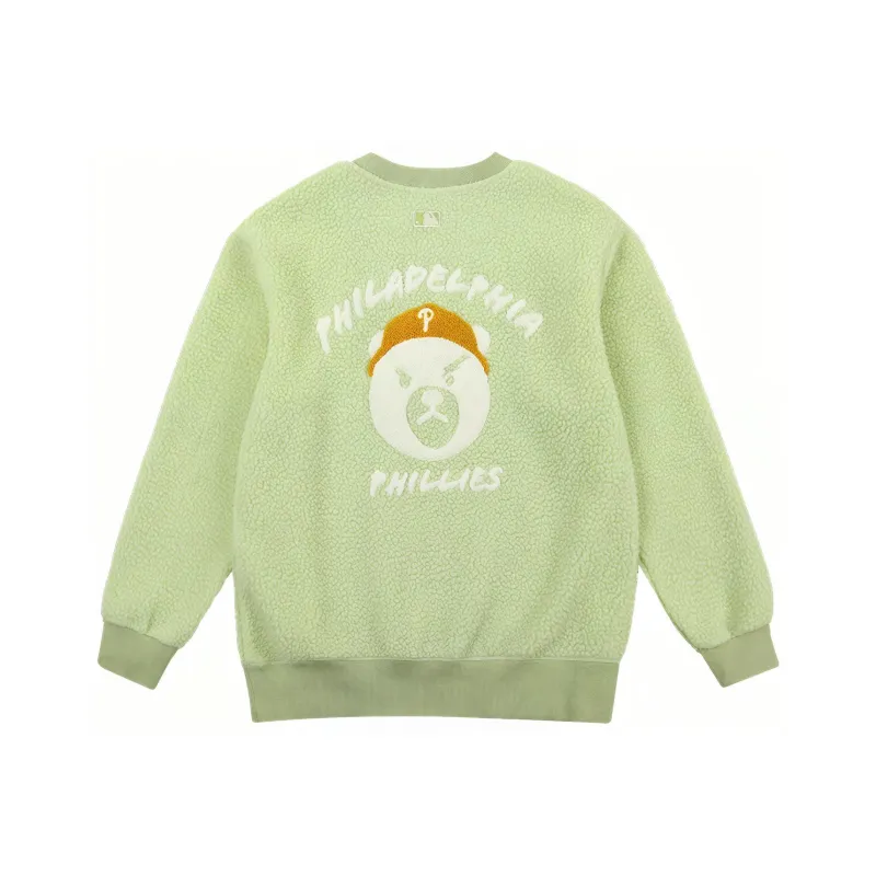 MLB Frown Bear Series Sweatshirt Unisex Light Green-0