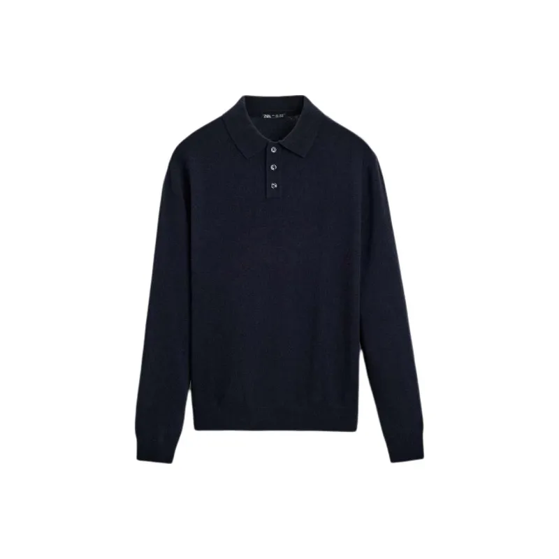 ZARA Polo Shirt Men's Dark Blue-0