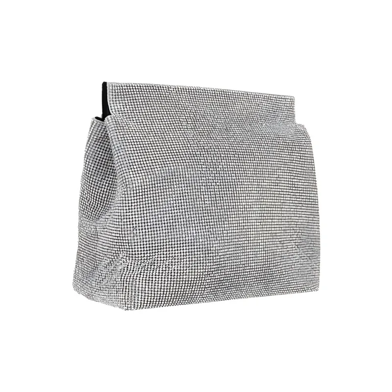 KARA Faux Crystal Banquet Bag Clutch Shoulder Bag Women's Silver-1